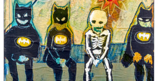 Walter Davanzo, BATMAN E UNO SCHELETRINO, 2012, tecnica mista su tela