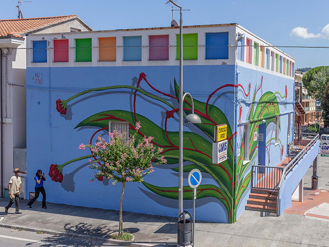 Nian – “Reticolo”, murale presso la sede AVIS di Vallefoglia (PU)
