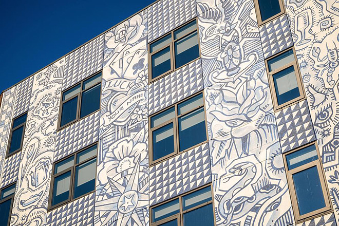 Concrete Amsterdam - Fishtown Urby (Artwork Facade), Philadelphia, USA. Photo credit: Robert Tsai Concrete Amsterdam - Fishtown Urby (Artwork Facade), Philadelphia, USA. Photo credit: Robert Tsai