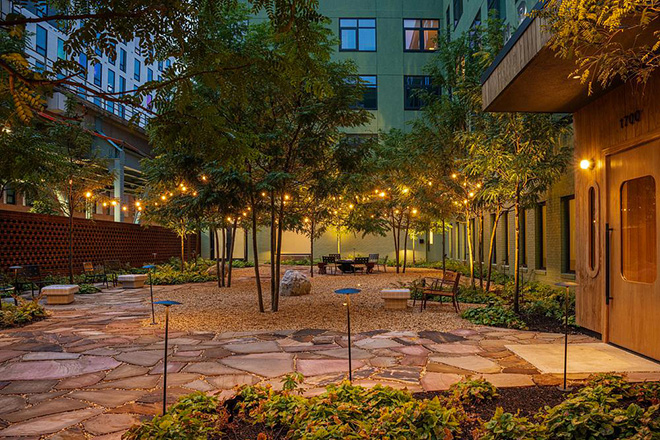 Concrete Amsterdam - Fishtown Urby (Courtyard), Philadelphia, USA. Photo credit: Robert Tsai Concrete Amsterdam - Fishtown Urby (Courtyard), Philadelphia, USA. Photo credit: Robert Tsai