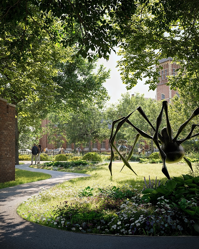 Artist Impression of the planned Rijksmuseum sculpture garden. Image: Foster + Partners Artist Impression of the planned Rijksmuseum sculpture garden. Image: Foster + Partners