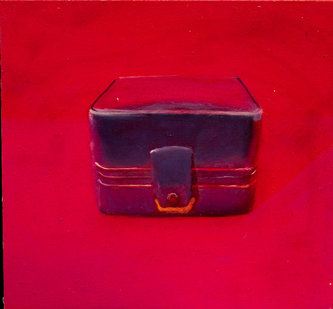 Nina Ćeranić - Burmani lacquer, 2021, oil on canvas, 32x35 cm.