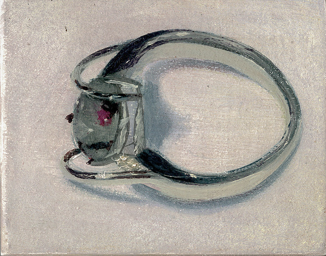 Nina Ćeranić - Torto, 2025, oil on wooden board, 8x10 cm.