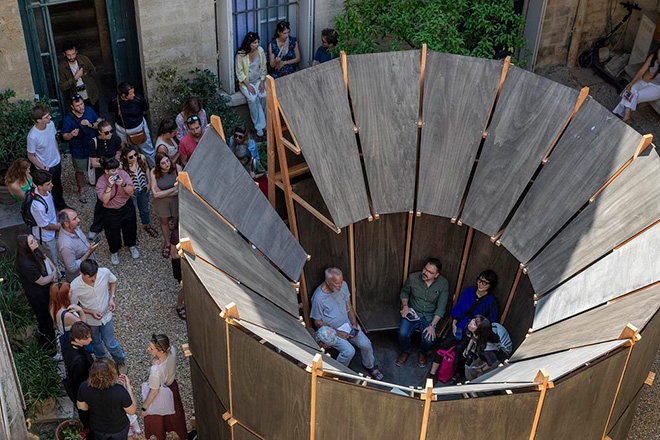 Festival des Architectures Vives (FAV) 2026. La lyre et la couronne : Estéban Le Magnen. Photo credit: photoarchitecture.com