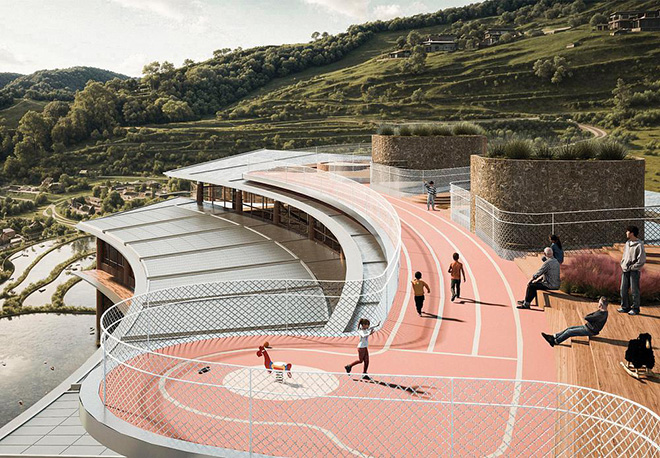 Greenterrace Kindergarten by Chen Yang and Liwei Guo, Yunnan, China.  Named Jury Winner in the 2026 Architizer A+Awards. Photo credit: Chen Yang, Liwei Guo