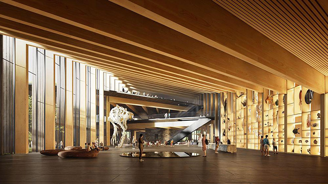 BJARKE INGELS GROUP, Vikar and, Lukacs Architecture Studio - The Hungarian Natural History Museum. The institution will be a centre for shaping nature conservation attitudes, serving simultaneously the dissemination of scientific knowledge, community experiences, and the building of a sustainable future. Photo credit: BIG