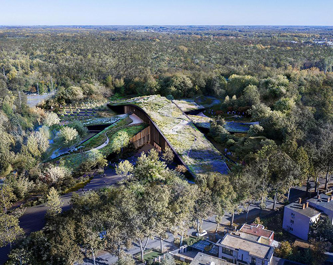 BJARKE INGELS GROUP, Vikar and, Lukacs Architecture Studio - The Hungarian Natural History Museum. The aim is to leave the site in a better condition than it was found, both for people and for nature. Photo credit: BIG