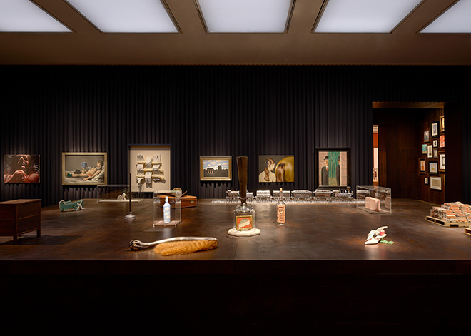 This Is Still Not a Pipe: The Afterlife of Magritte, installation view, 2026 Artwork © Joseph Yaeger; © Dominique Fung; © Ricky Swallow; © 2026 ADAGP, Paris and DACS, London; © Soshiro Matsubara; © Adam McEwen; © Robert Gober; © Isabelle Albuquerque; © Jeff Koons; © Anna Weyant; © Maurizio Cattelan Archive; © Alex Da Corte; © Vija Celmins; © Charles LeDray; © Allison Katz; © Bennett Miller. Photo: Prudence Cuming Associates Ltd Courtesy Gagosian This Is Still Not a Pipe: The Afterlife of Magritte, installation view, 2026 Artwork © Joseph Yaeger; © Dominique Fung; © Ricky Swallow; © 2026 ADAGP, Paris and DACS, London; © Soshiro Matsubara; © Adam McEwen; © Robert Gober; © Isabelle Albuquerque; © Jeff Koons; © Anna Weyant; © Maurizio Cattelan Archive; © Alex Da Corte; © Vija Celmins; © Charles LeDray; © Allison Katz; © Bennett Miller. Photo: Prudence Cuming Associates Ltd Courtesy Gagosian