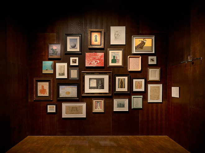 This Is Still Not a Pipe: The Afterlife of Magritte, installation view, 2026. Artwork © 2026 ADAGP, Paris and DACS, London; © Soshiro Matsubara; © Lenz Geerk; © Allison Katz; © Bennett Miller; © Mark Tansey; © Matthew Barney; © Robert Gober; © Michael Craig-Martin. Photo: Prudence Cuming Associates Ltd, Courtesy Gagosian This Is Still Not a Pipe: The Afterlife of Magritte, installation view, 2026. Artwork © 2026 ADAGP, Paris and DACS, London; © Soshiro Matsubara; © Lenz Geerk; © Allison Katz; © Bennett Miller; © Mark Tansey; © Matthew Barney; © Robert Gober; © Michael Craig-Martin. Photo: Prudence Cuming Associates Ltd, Courtesy Gagosian