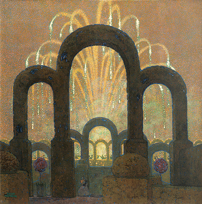 Guido Marussig, Il giglio del fuoco, 1917. Collezione privata Guido Marussig, Il giglio del fuoco, 1917. Collezione privata
