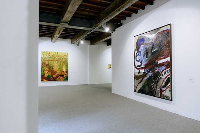 Veduta della mostra Julian Schnabel - Pietro Moretti, a cura di Nicolas Ballario, Paggeria Arte, Sassuolo, 18 settembre - 31 ottobre 2026. Photo: Alice Scelfo