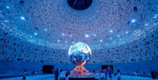 GSM Studios - "Exploria", Mandai Wildlife Reserve, Singapore. At the centre of Exploria sits Our Interconnected World, a hub from which visitors can freely explore the attraction’s five worlds. At its heart, a monumental digital sphere comes to life through Our Planet Awakens, a multimedia show symbolizing the interconnectedness of all life on Earth.Photo credit: Mandai Wildlife Group