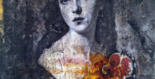 Marco Stefanucci - "Iconografia dell'assenza", mixed media on wood, 50x40 cm.
