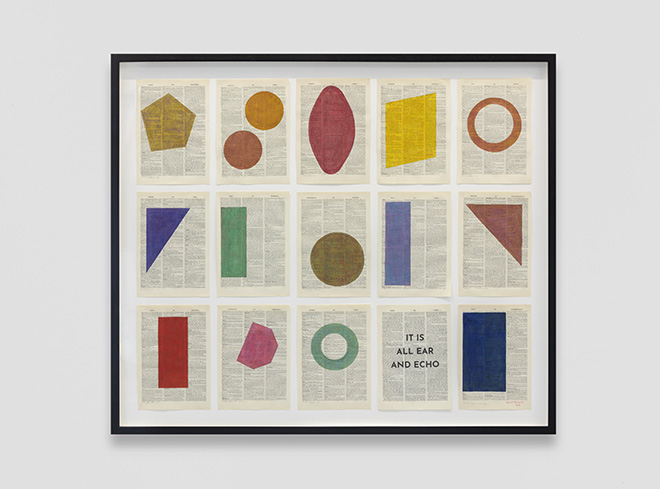 WIKE-1059, William Kentridge - It Is All Ear and Echo, 2025. Coloured pencil and watercolour on found pages 104 × 122 cm; 39,3 × 48 inches (not framed), 109,5 × 128 × 5,5 cm; 43 × 50,3 × 2,1 inches (framed). Photo credits: Sebastiano Pellion di Persano. Courtesy of the Artist and Galleria Lia Rumma Milano | Napoli