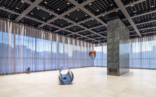 MAURIZIO CATTELAN. NIGHT, exhibition view, Neue Nationalgalerie, 2026. © Neue Nationalgalerie – Stiftung Preußischer Kulturbesitz / David von Becker